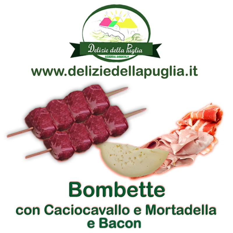 Bombette Pugliesi Caciocavallo Mortadella e Bacon – Delizie della
