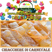 Carica l'immagine nel visualizzatore di Gallery, Ecco le chiacchiere di carnevale un Dolce della Puglia con sfoglie fritte spolverate con zucchero a velo, che faceva la Nonna Gina e la nostra Mamma, una Delizia della Puglia