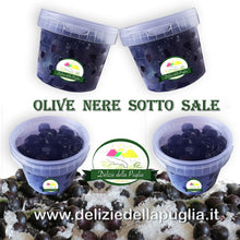 Carica l'immagine nel visualizzatore di Gallery, Oliva nera sotto Sale e Olive nolche della Puglia e Olive Nolca con tante Delizie della Puglia da Bisceglie