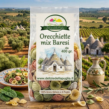 Carica l'immagine nel visualizzatore di Gallery, Una specialità l’ Orecchietta Pugliese ai 4 gusti con Grano di Puglia da antiche origini dei Prodotti Tipici Pugliesi delle Vere Delizie della Puglia Bisceglie