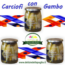 Carica l'immagine nel visualizzatore di Gallery, Ottimi i Carciofi Pugliesi Sottolio con Gambo in Olio extra vergine di oliva Evo Delizie della Puglia e Prodotti tipici Pugliesi 8033866853697