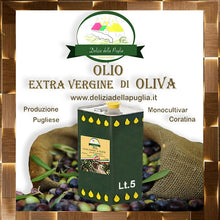 Carica l'immagine nel visualizzatore di Gallery, L'Olio EVO migliore si trova in Puglia Acquista una lattina da 5 Lt. di Olio Extravergine di Oliva te lo portiamo direttamente a casa tua con tante Delizie della Puglia - 0958EVO5LT - 0958EVO