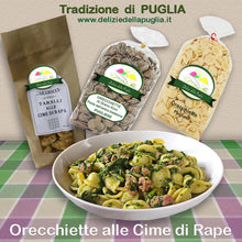 Carica l'immagine nel visualizzatore di Gallery, Le Orecchiette fresche della Puglia con sbriciolata di Tarallo alle cime di Rapa vere Delizie della Puglia