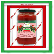 Carica l'immagine nel visualizzatore di Gallery, Ottima La vera passata di veri Pomodori freschi Italiani della Puglia solo con sugo di pomodori Pugliesi, una vera Delizia della Puglia la salsa Pugliese