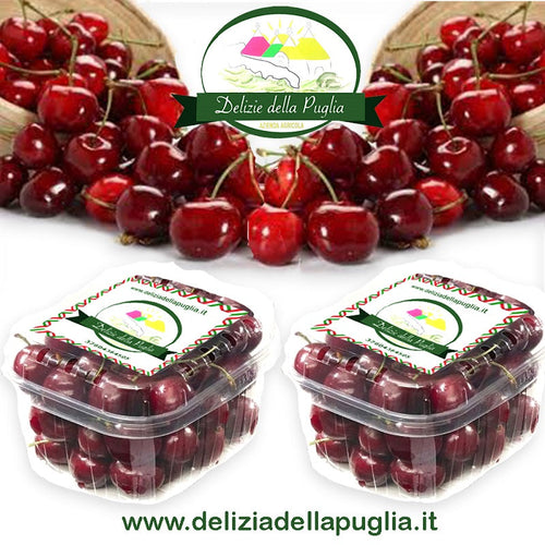 La Ciliegia Bigarreau in confezione da gr.500 vere Delizie della Puglia con Ortofrutta Già pronta e Prodotti tipici Pugliesi direttamente a casa tua