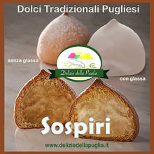 Carica l&#39;immagine nel visualizzatore di Gallery, Bisceglie culla della Puglia e tette delle monache e dei Sospiri con Glassa e senza glassa farcito di crema pasticcera di nonna Gina

