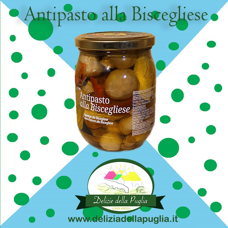 Ecco il Favoloso Antipasto alla Biscegliese in Olio extra vergine di oliva Pugliese una vera Delizia della Puglia da Bisceglie