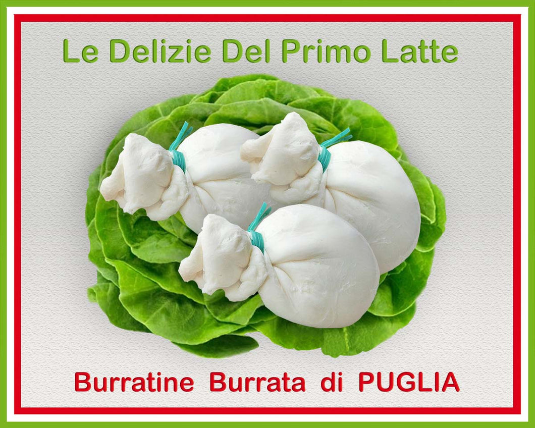 La Burrata fresca Pugliese è un latticinio speciale fresco a pasta filata molle, simile alla mozzarella una Delizia della Puglia