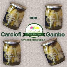 Carica l&#39;immagine nel visualizzatore di Gallery, Amorevoli i Carciofi di Puglia Sottolio con Gambo in Olio extra vergine di oliva Evo Delizie della Puglia e Prodotti tipici Pugliesi 8033866853697
