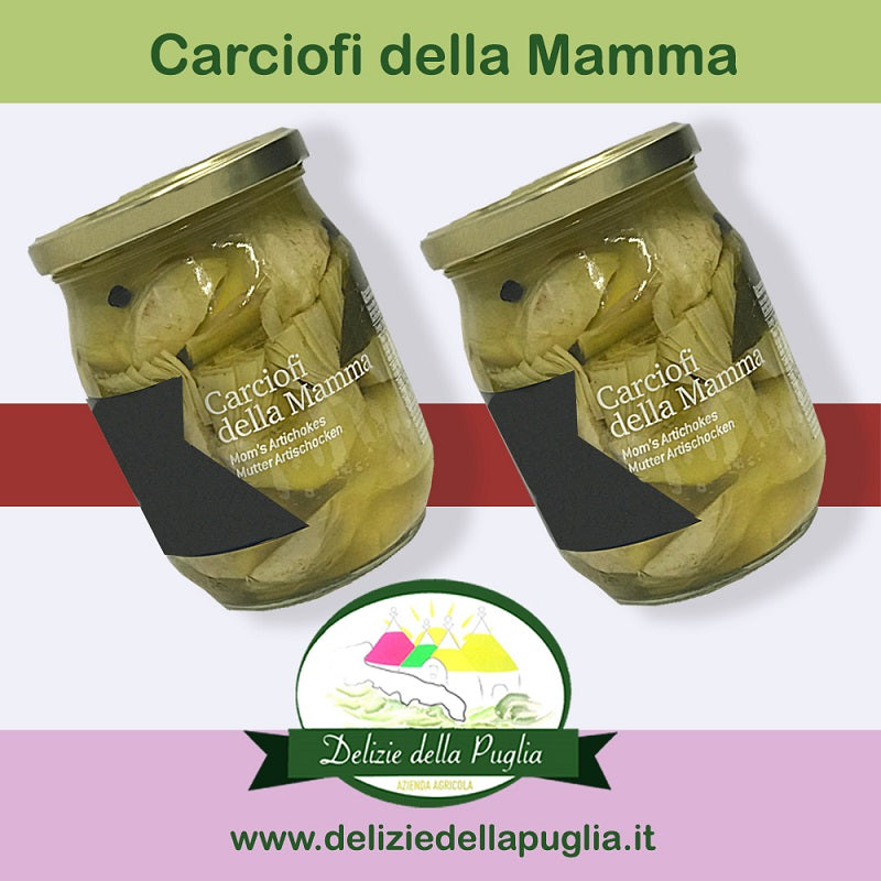 Sono Ottimi i Carciofi della Puglia in Olio extra vergine di oliva EVO vere Delizie della Puglia e Prodotti tipici Pugliesi da Bisceglie Artichokes of the Mother Artichokes de la mère