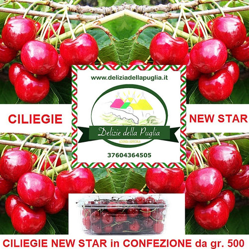 Le Ciliegie New Star in Confezione 500 gr. vera Delizia della Puglia a Bisceglie, Ortofrutta pronta, Ciliegia New Star e Tanti Prodotti tipici della Puglia direttamente a casa tua