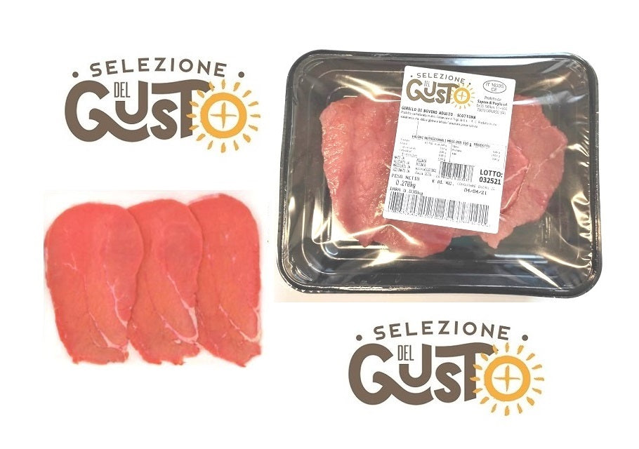 Il Girello di Scottona a fette di Bovino da circa 300 gr. - 0958100299 una Selezione del Gusto e Delizie e Sapori di Puglia.