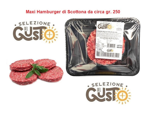 Il Maxi Hamburger di Scottona da circa gr. 250 dalla Puglia con Selezione del Gusto a Bisceglie 0958100335