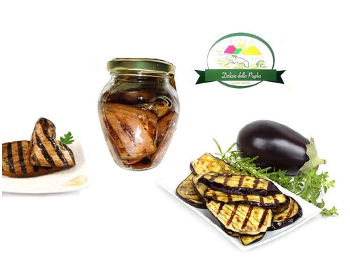 Melanzane grigliate Pugliesi in olio di semi confezione vetro da ml 314 - 0958100210 - Delizie della Puglia