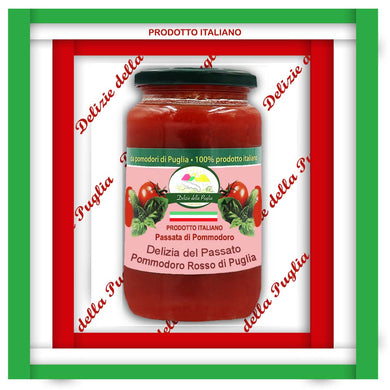 Ottima La vera passata di veri Pomodori freschi Italiani della Puglia solo con sugo di pomodori Pugliesi, una vera Delizia della Puglia la salsa Pugliese