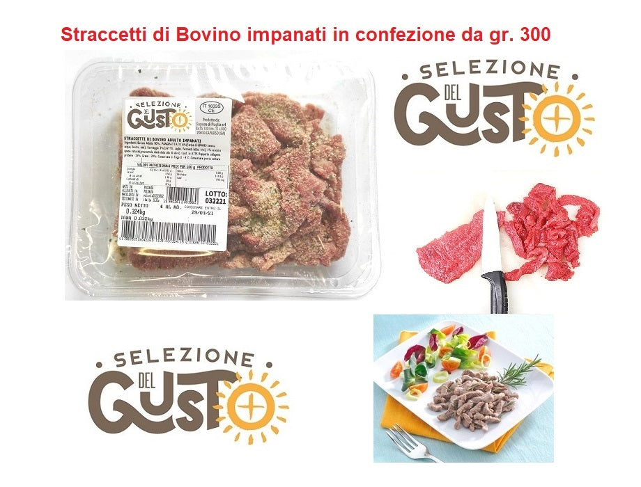Straccetti di Bovino impanati da gr 300 - 0958100336 da Selezione del Gusto e Delizie della Puglia