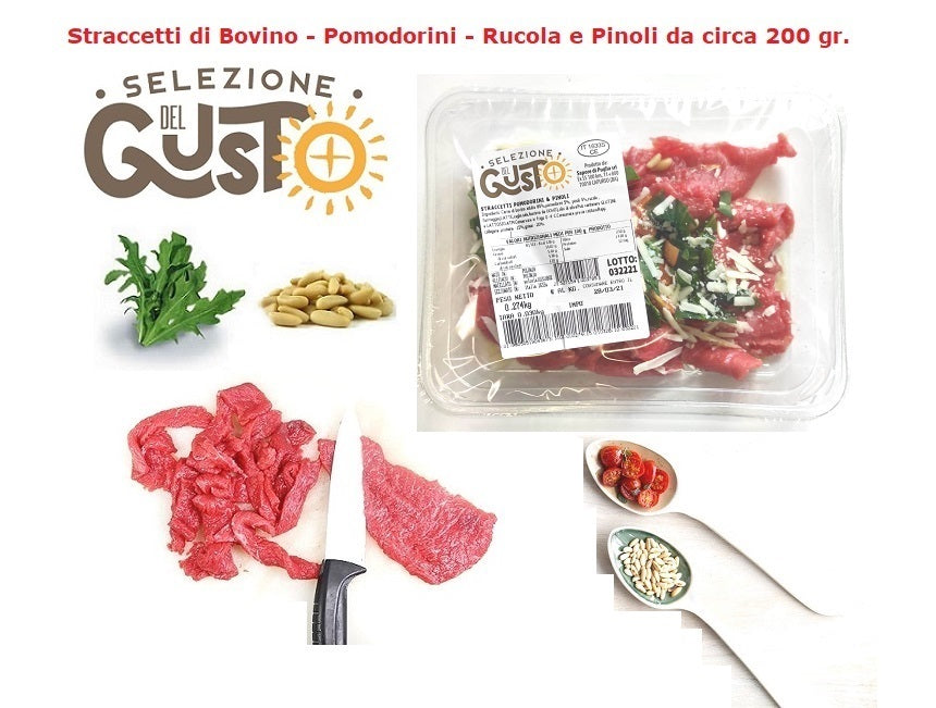 Straccetti di Bovino pomodorini rucola e pinoli da gr 200 - 0958100302 da Selezione del Gusto e Delizie della Puglia