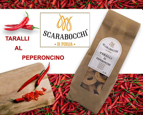 I Taralli Pugliesi al Peperoncino 400 gr. da Scarabocchi di Puglia sono una Delizia della Puglia a Bisceglie