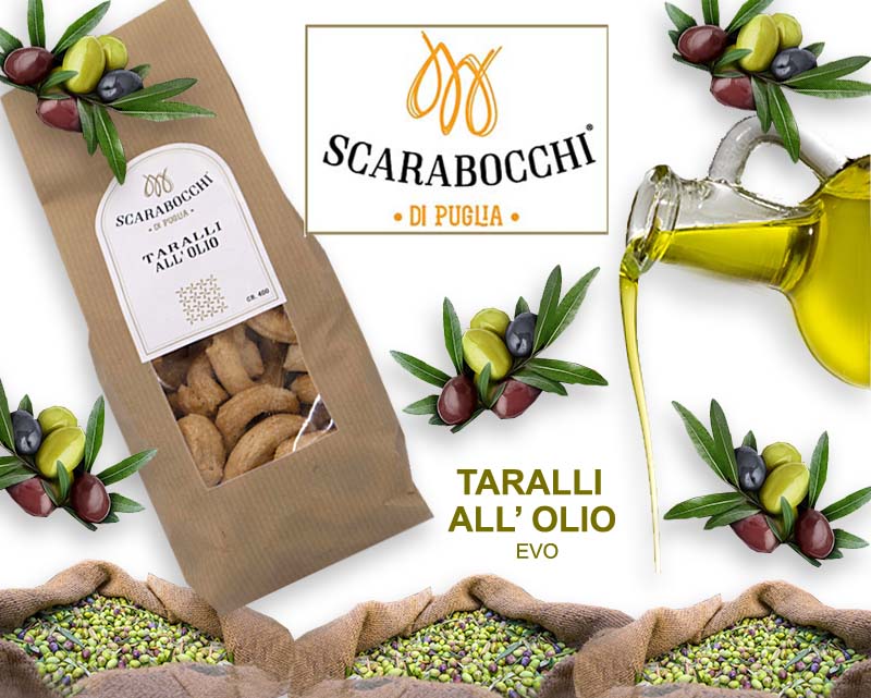 Taralli all’Olio di Oliva Evo e Taralli Salati da Scarabocchi di Puglia con tante Delizie della Puglia e Tarallini Salati e Dolci dalla Puglia
