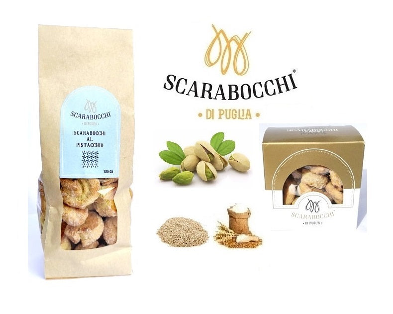 Taralli Dolci al Pistacchio da Scarabocchi di Puglia confezione gr. 250 una delle Delizie della Puglia a Bisceglie - 0958200103 Tarallo Dolce e Salato 